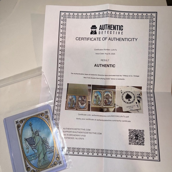 Tiffany & Co. Blue-Backed COLLECTORS ITEM Decorative Playing Cards - Picture 2 of 8